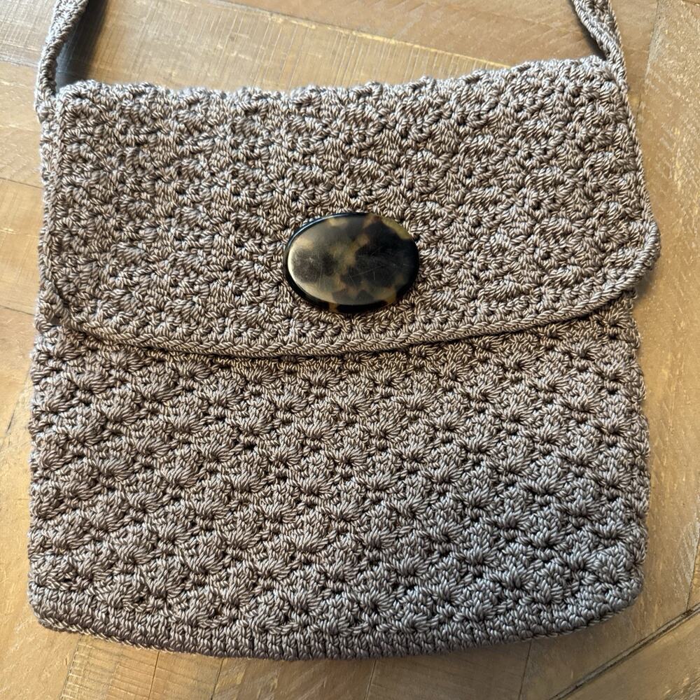CHRISTIAN LIVINGSTON CROCHET PURSE Beige Vintage Purse Cottagecore Boho Y2K